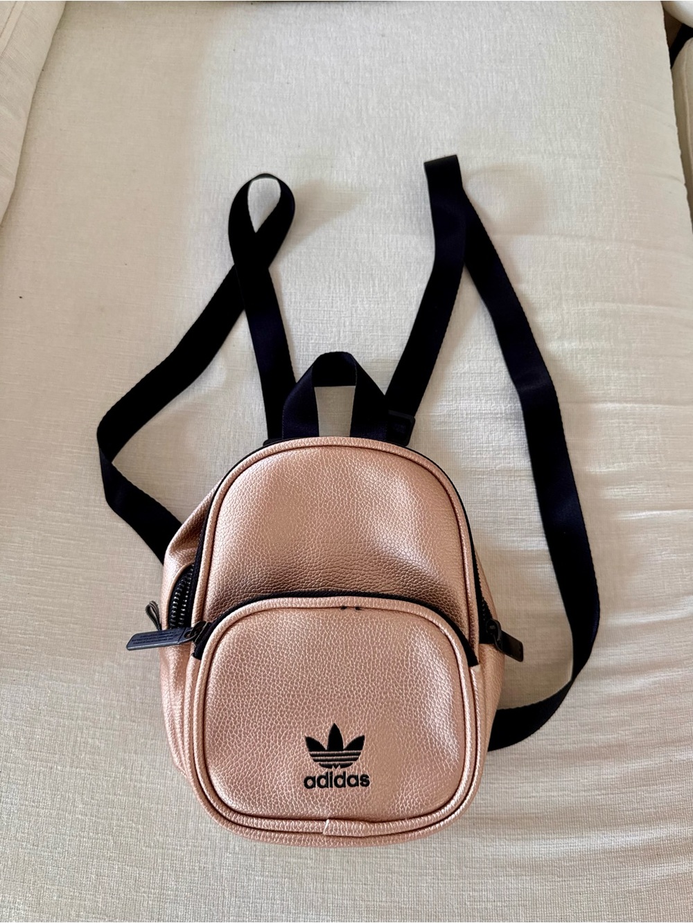 Adidas Rose Gold Mini Backpack with Black Straps